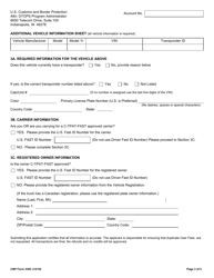 CBP Form 339C Vehicle Application, Page 3