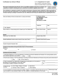 Form CM-981 Certification by School Official