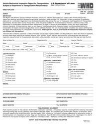 Form WH-514 Vehicle Mechanical Inspection Report for Transportation Subject to Department of Transportation Requirements