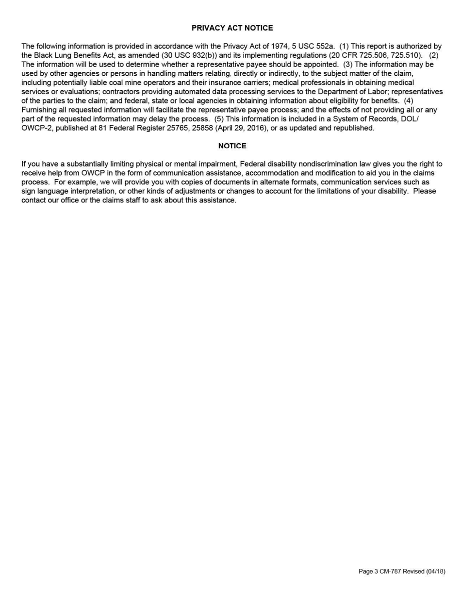 Form CM-787 Physicians / Medical Officers Statement, Page 3