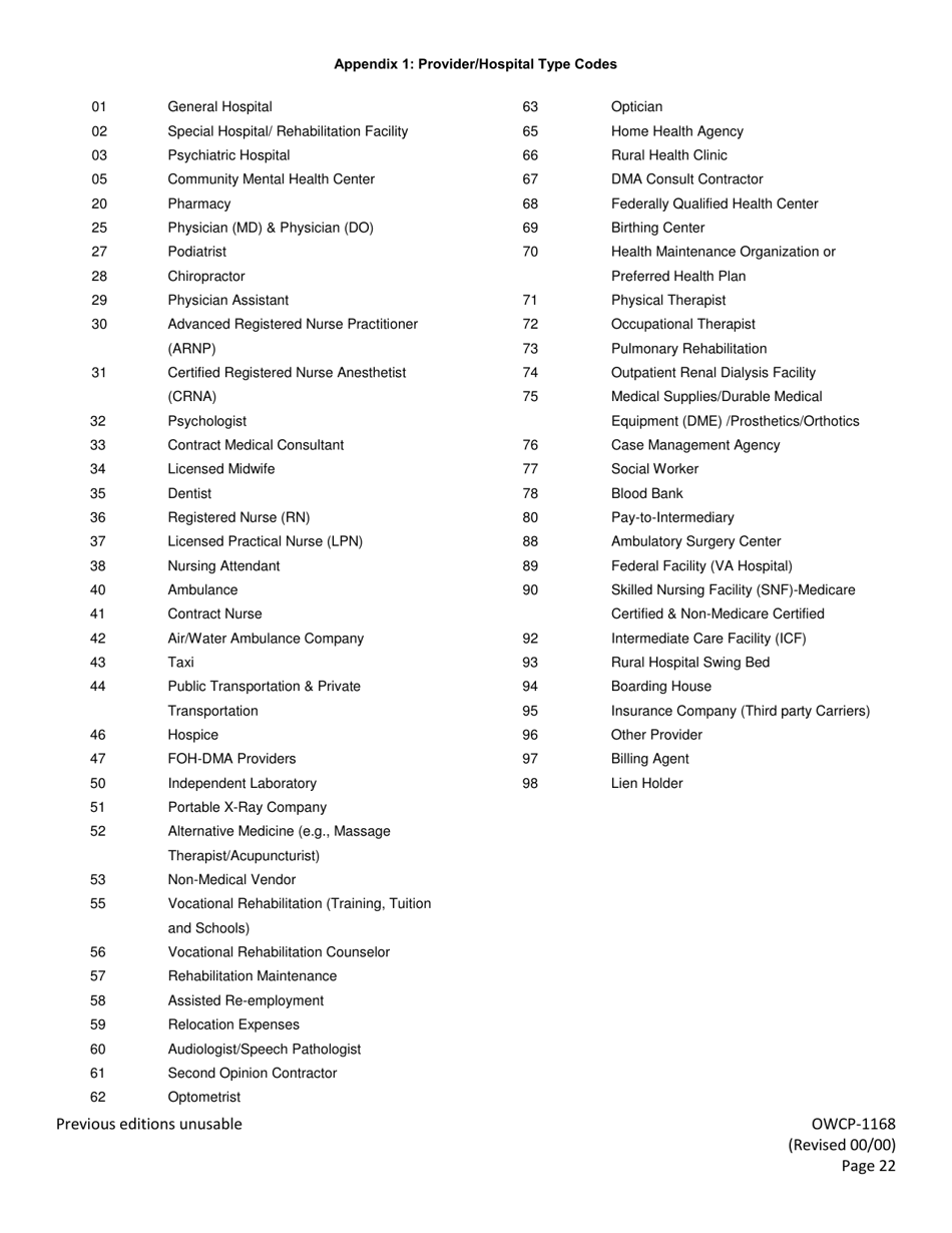 Form OWCP-1168 Provider Enrollment Form, Page 24