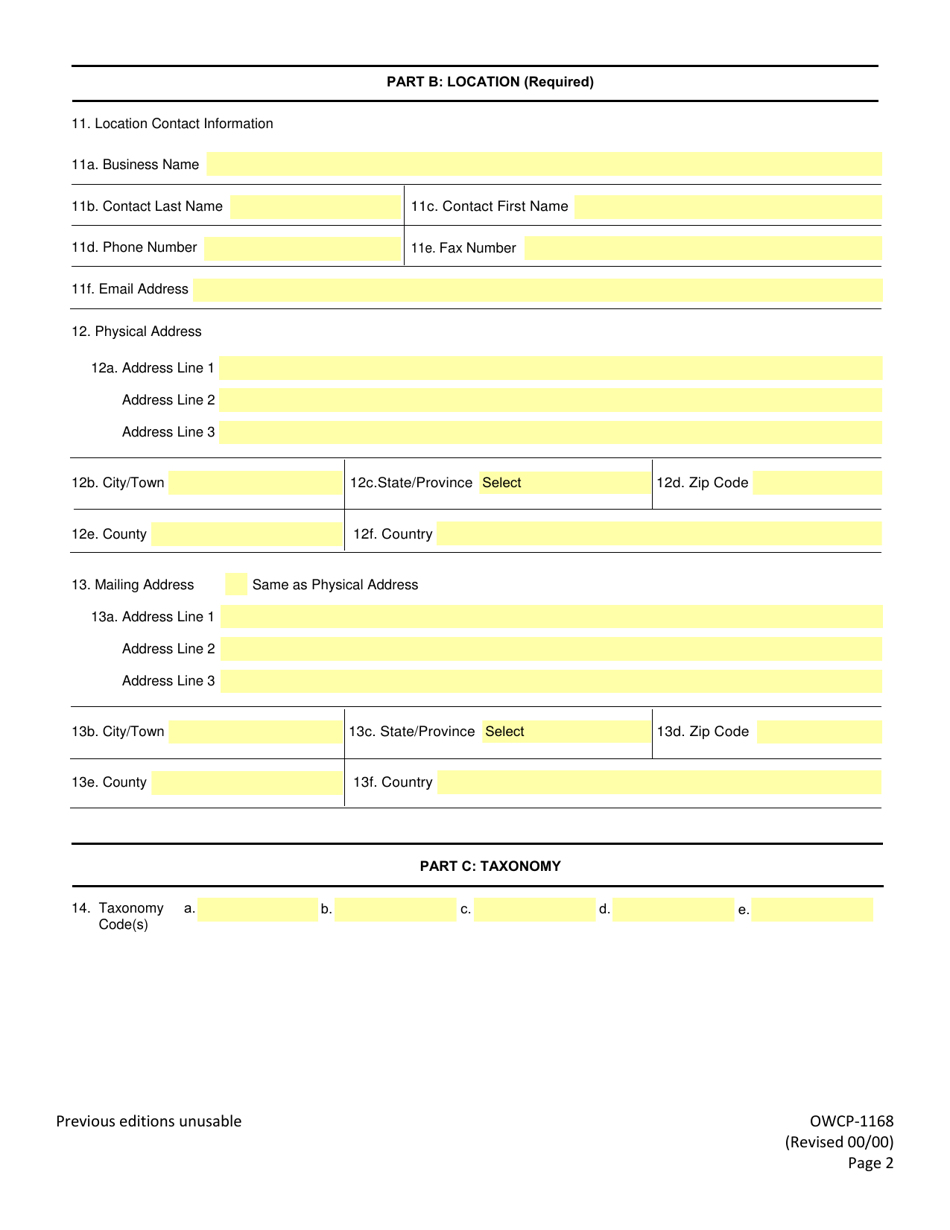 Form OWCP-1168 Provider Enrollment Form, Page 4