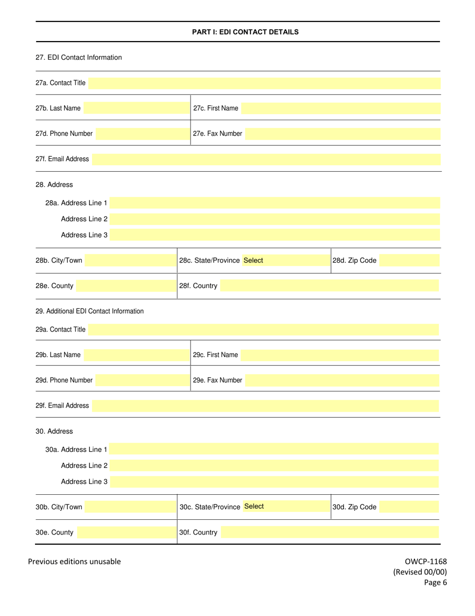 Form OWCP-1168 Provider Enrollment Form, Page 8