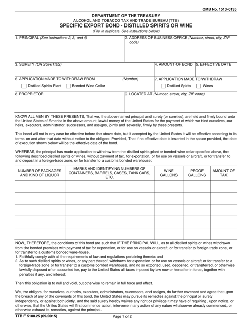 TTB Form 5100.25 Printable Pdf