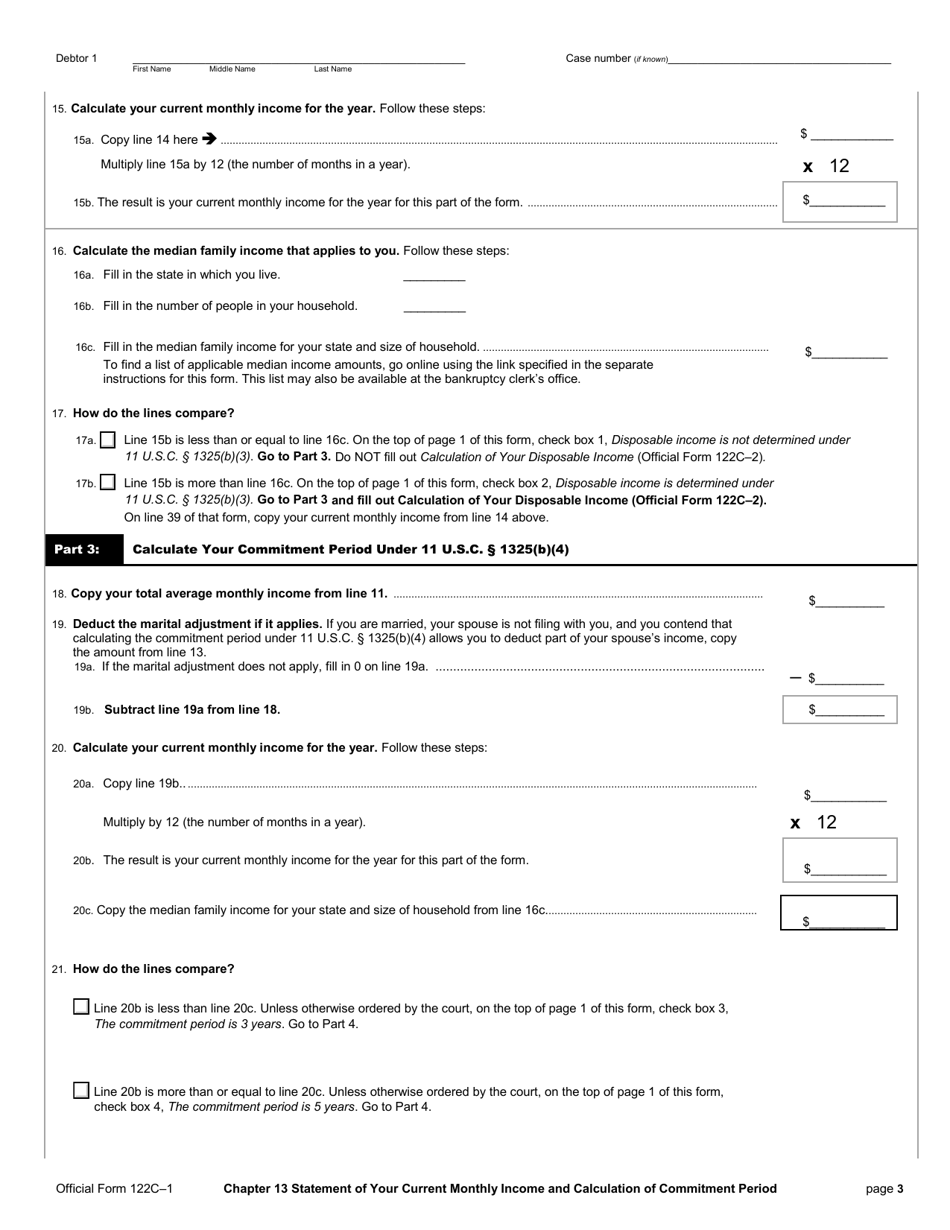 Official Form 122C-1 Download Fillable PDF or Fill Online Chapter 13 ...