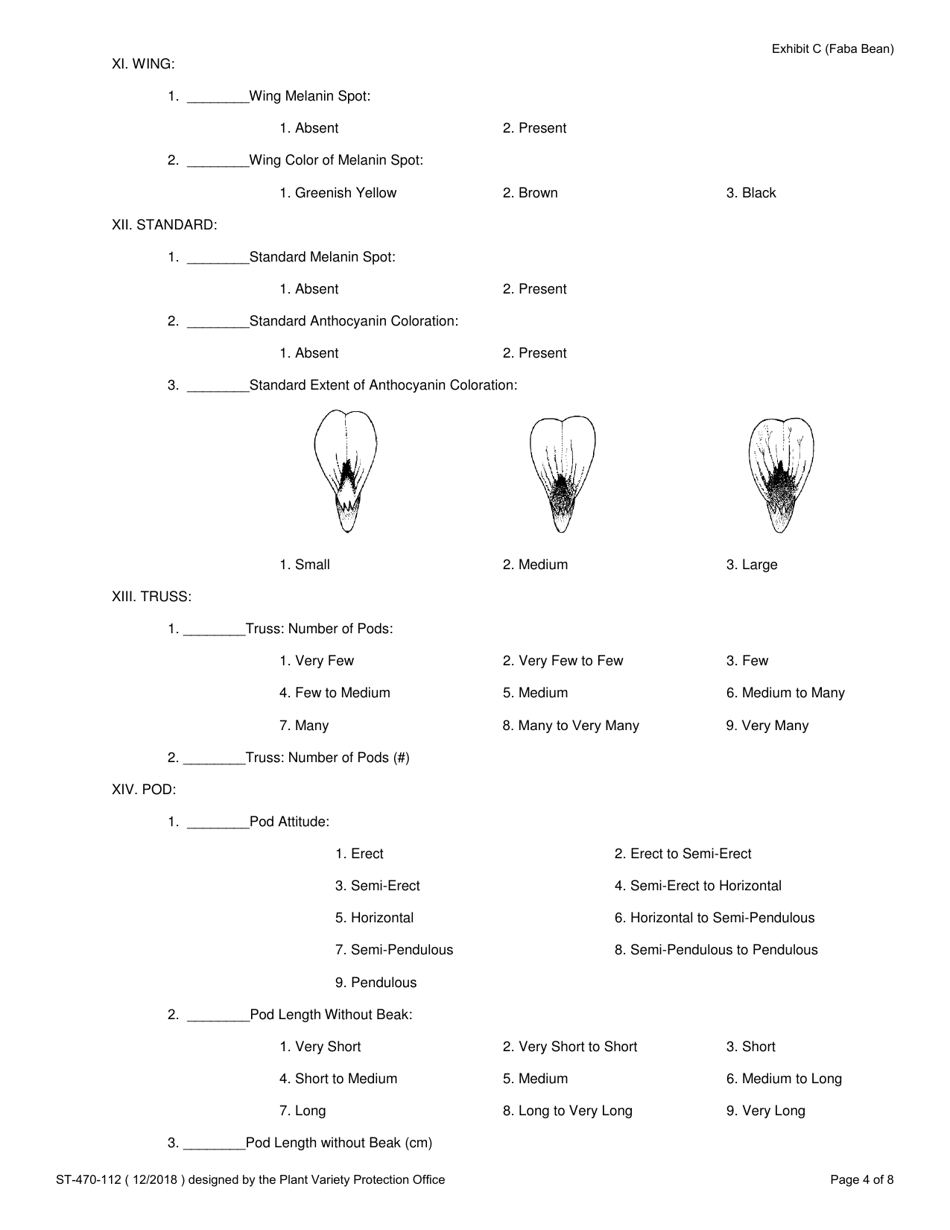 Form ST-470-112 Exhibit C Objective Description of Variety - Faba Bean, Page 4
