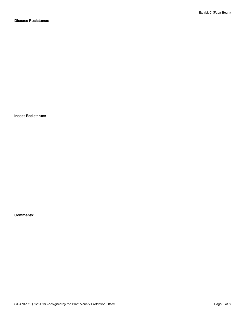 Form ST-470-112 Exhibit C Objective Description of Variety - Faba Bean, Page 8