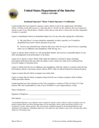 Document preview: Incident Operator Motor Vehicle Operator's Certification