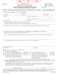 Form 2930-1 &quot;Special Recreation Permit Application&quot;