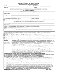 Form BOEM-2028A Outer Continental Shelf (Ocs) Mineral Lessee&#039;s and Operator&#039;s Supplemental Plugging and Abandonment Bond, Page 2