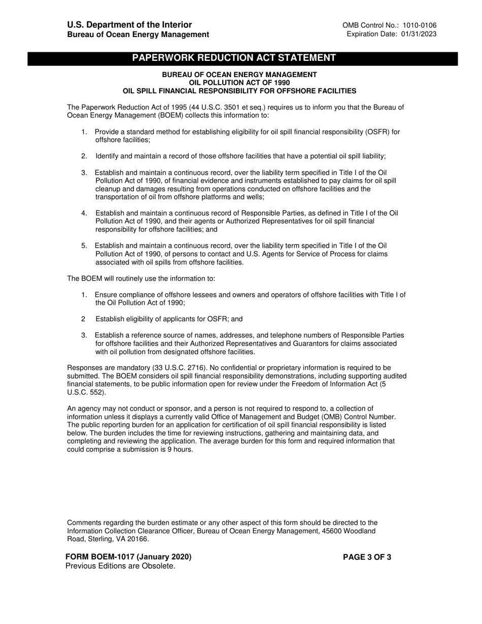 Form BOEM-1017 Appointment of Designated Applicant, Page 3
