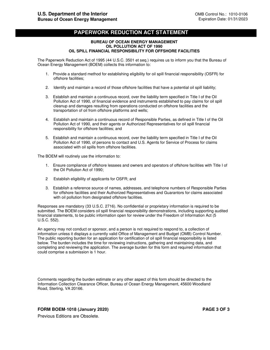 Form BOEM-1018 Self-insurance Information, Page 3