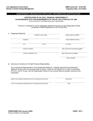 Form BOEM-1025 Independent Designated Applicant Information Certification