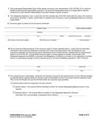 Form BOEM-1019 Insurance Certificate, Page 2
