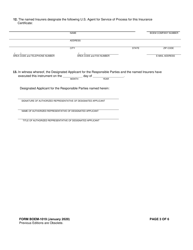 Form BOEM-1019 Insurance Certificate, Page 3