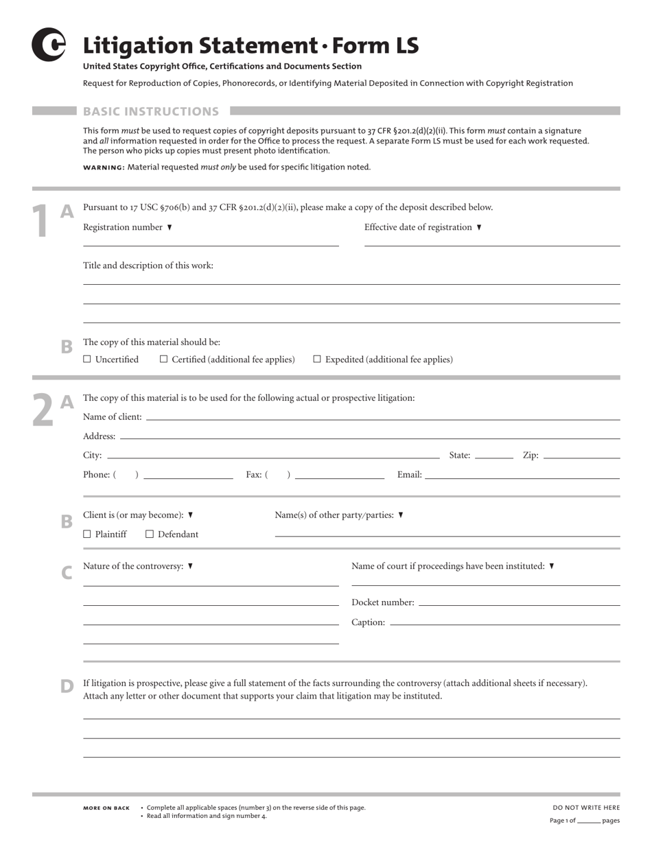 Form LS - Fill Out, Sign Online and Download Fillable PDF | Templateroller