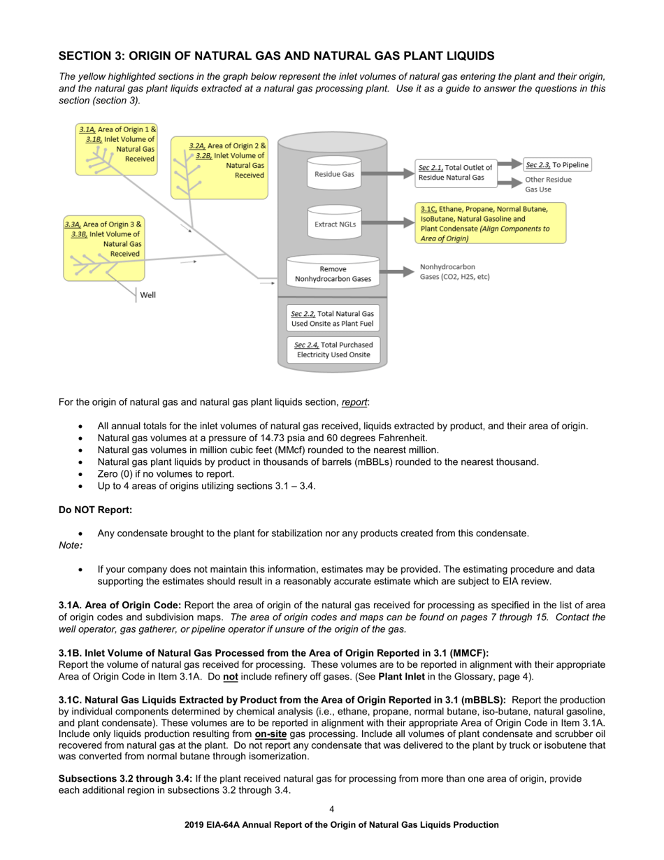 Instructions for Form EIA-64A Annual Report of the Origin of Natural Gas Liquids, Page 4