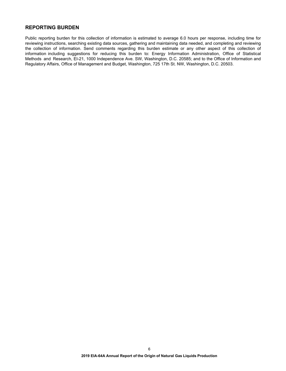 Instructions for Form EIA-64A Annual Report of the Origin of Natural Gas Liquids, Page 6