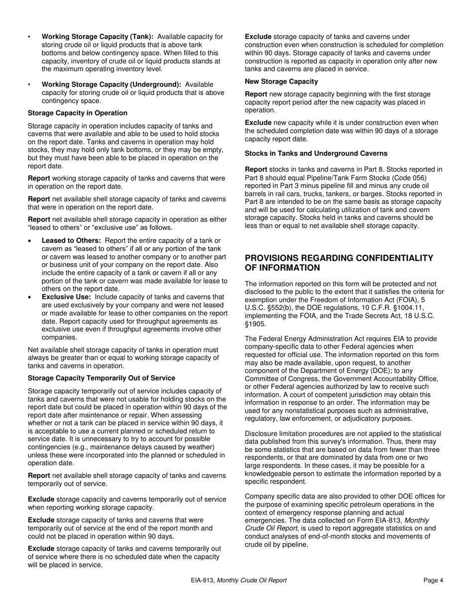 Instructions for Form EIA-813 Monthly Crude Oil Report, Page 4