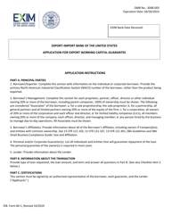 Document preview: Form EIB-84-1 Application for Export Working Capital Guarantee