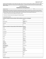 FSIS Form 6200-20 &quot;Establishment Sorting Record&quot;