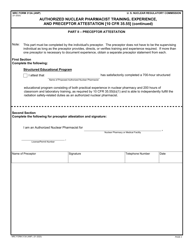 NRC Form 313A (ANP) Authorized Nuclear Pharmacist Training, Experience, and Preceptor Attestation [10 Cfr 35.55], Page 3