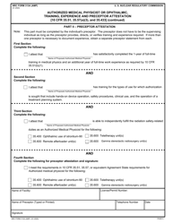 NRC Form 313A (AMP) Authorized Medical Physicist or Ophthalmic Physicist, Training, Experience and Preceptor Attestation [10 Cfr 35.51, 35.57(A)(3), and 35.433], Page 5