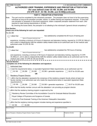 NRC Form 313A (AUD) Authorized User Training, Experience and Preceptor Attestation, Page 4