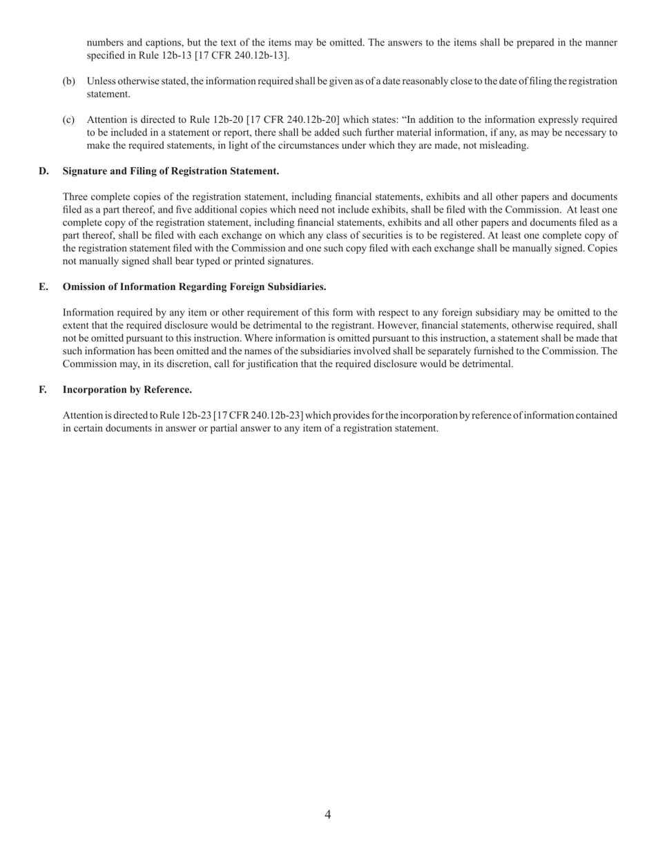 Form 10 (SEC Form 1396) General Form for Registration of Securities Pursuant to Section 12(B) or (G) of the Securities Exchange Act of 1934, Page 4