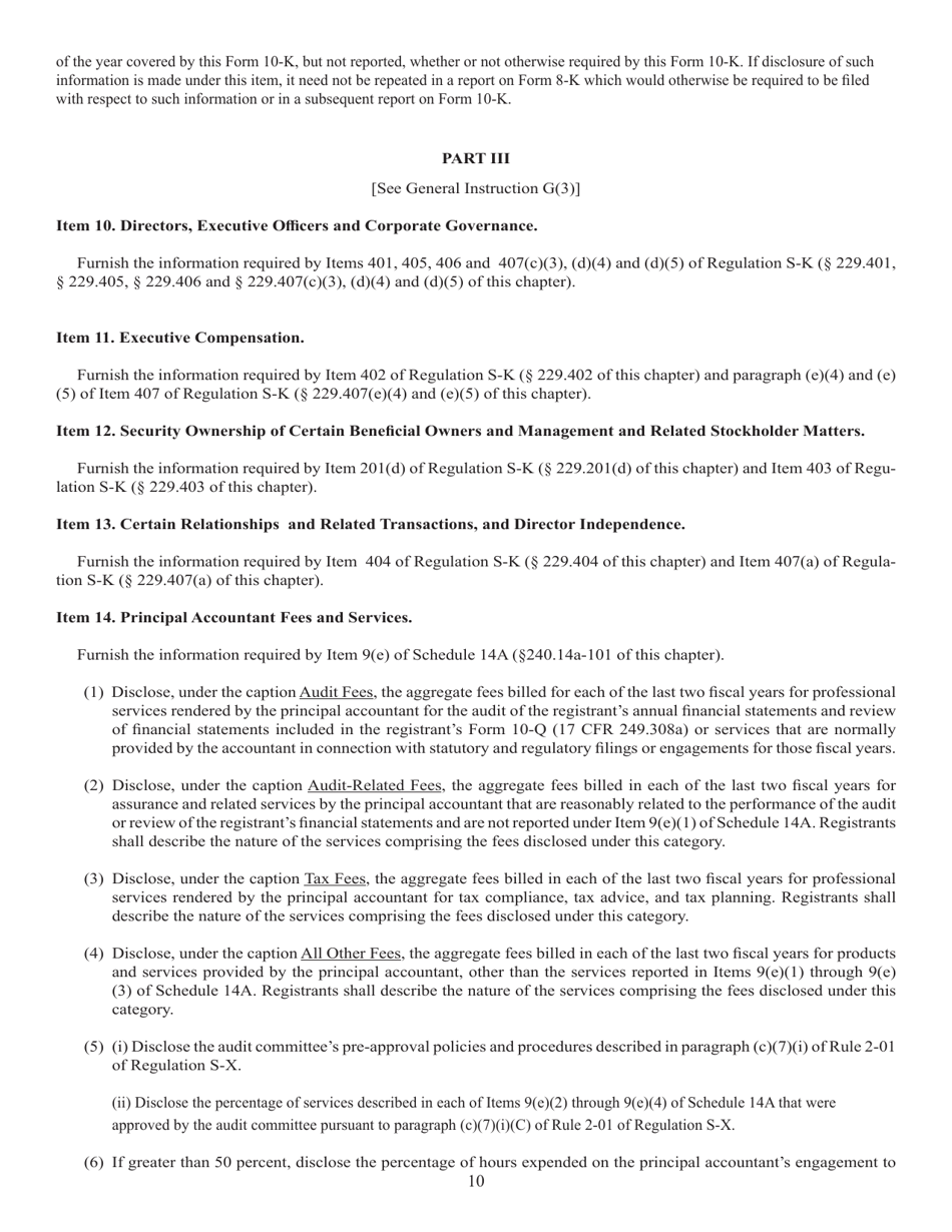 Form 10-K (SEC Form 1673) Annual Report Pursuant to Section 13 or 15(D) of the Securities Exchange Act of 1934, Page 10