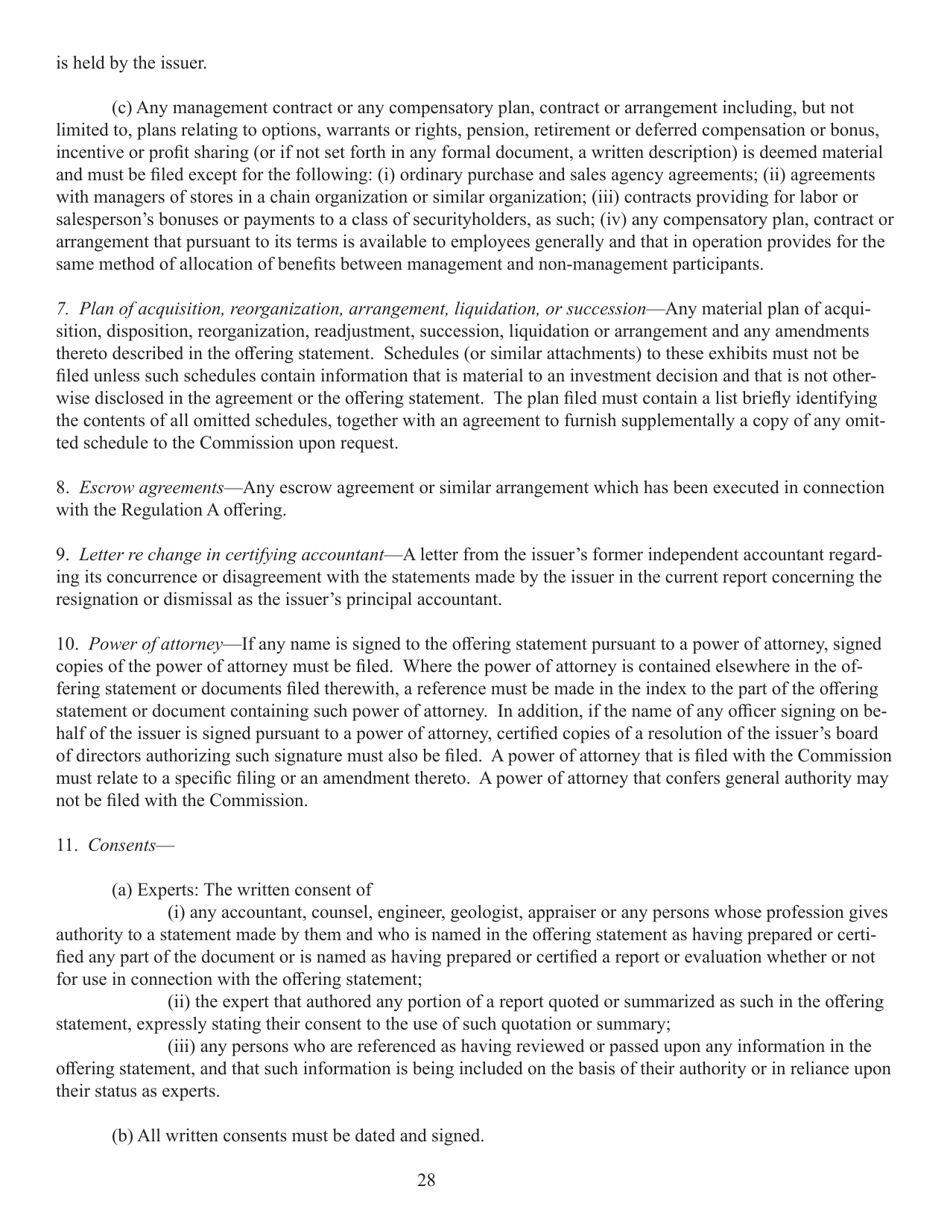 Form 1-A (SEC Form 0486) Regulation a Offering Statement Under the Securities Act of 1933, Page 28