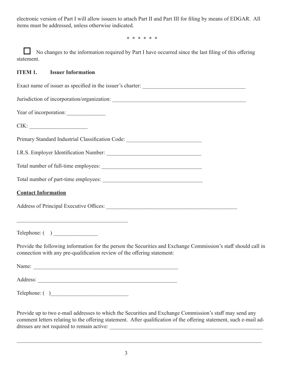 Form 1-A (SEC Form 0486) Regulation a Offering Statement Under the Securities Act of 1933, Page 3