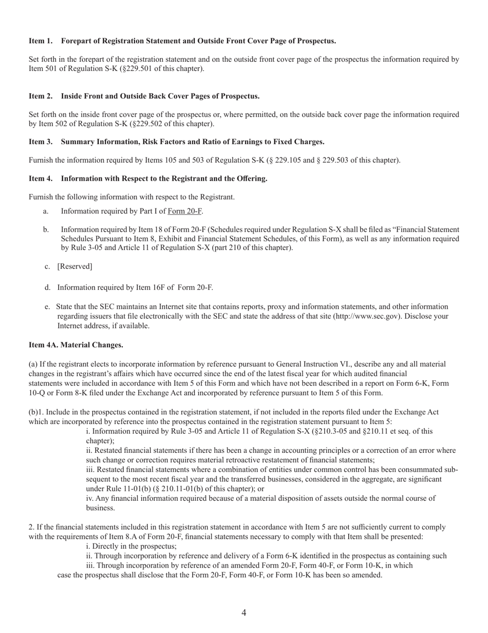 Form F-1 (SEC Form 1981) Registration Statement Under the Securities Act of 1933, Page 4