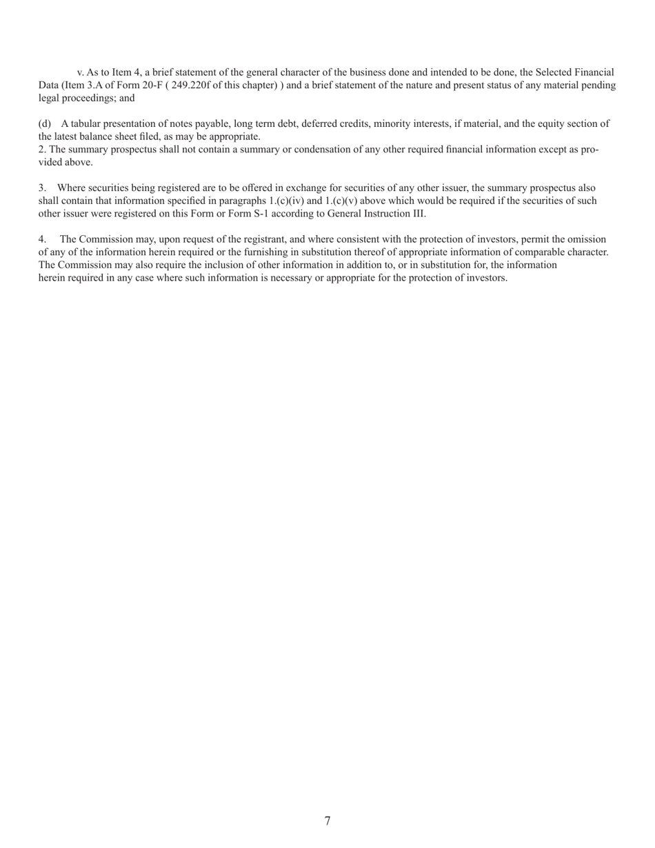 Form F-1 (SEC Form 1981) Registration Statement Under the Securities Act of 1933, Page 7