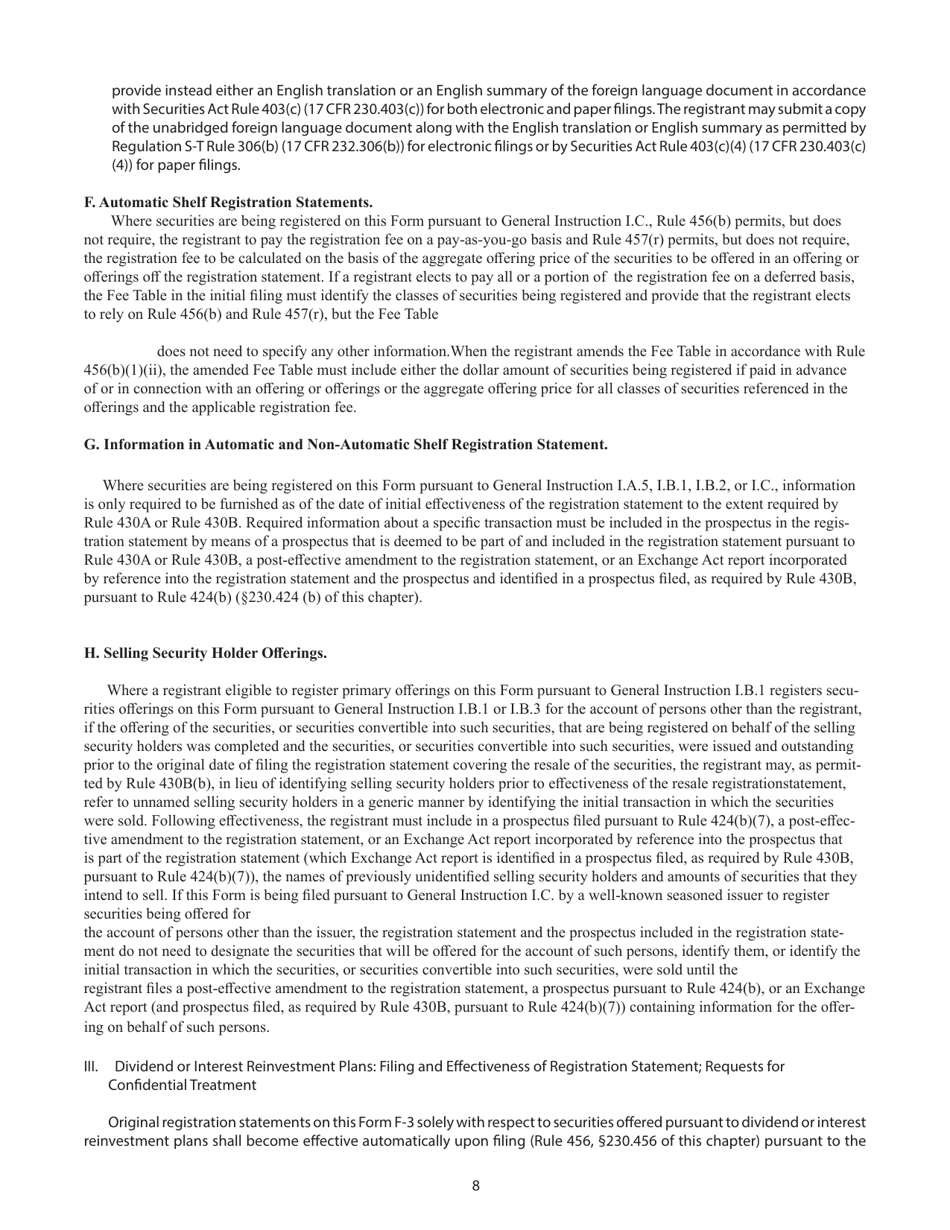 Form F-3 (SEC Form 1983) Registration Statement Under the Securities Act of 1933, Page 8