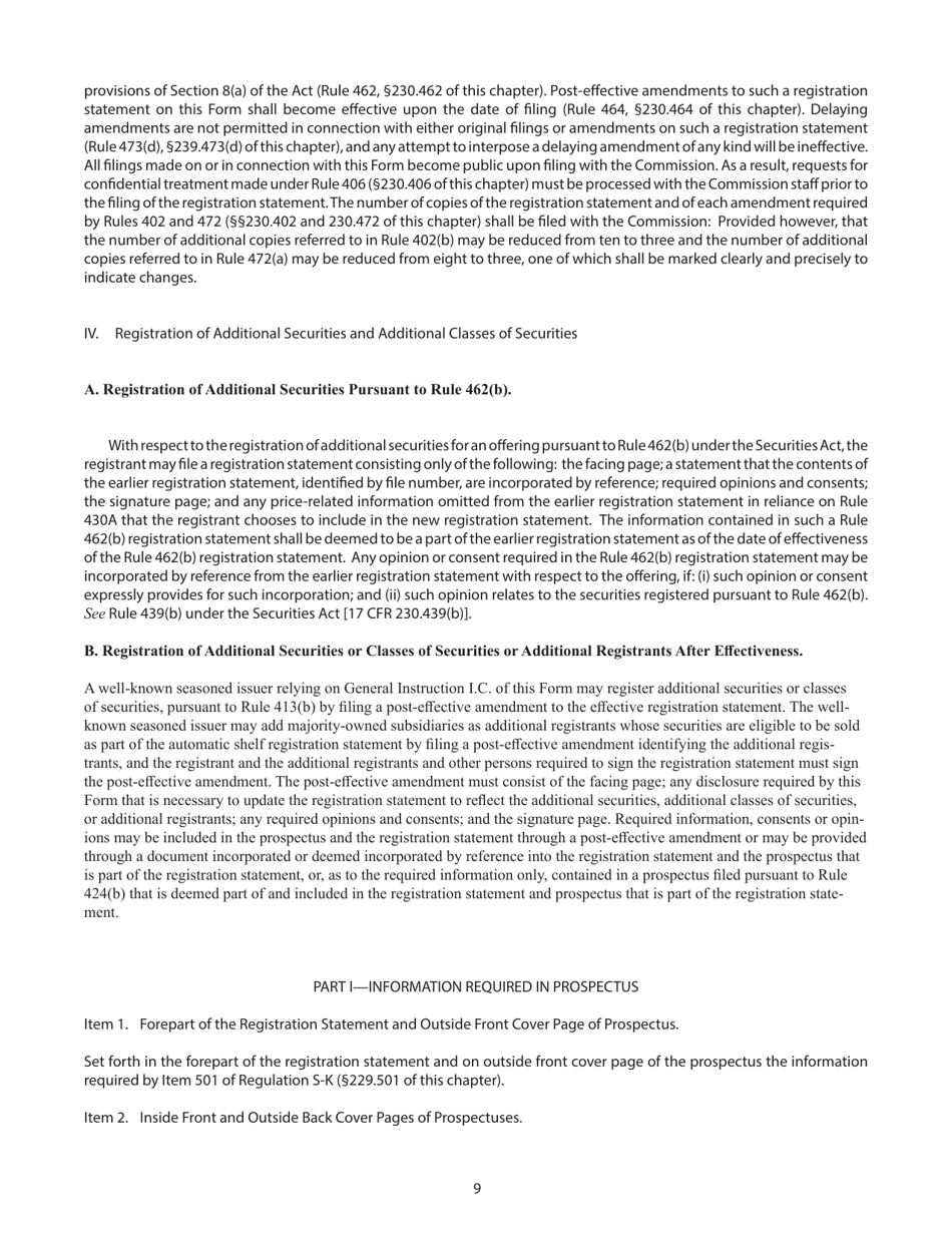 Form F-3 (SEC Form 1983) Registration Statement Under the Securities Act of 1933, Page 9
