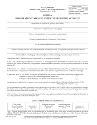 Form F-4 (SEC Form 2078) &quot;Registration Statement Under the Securities Act of 1933&quot;
