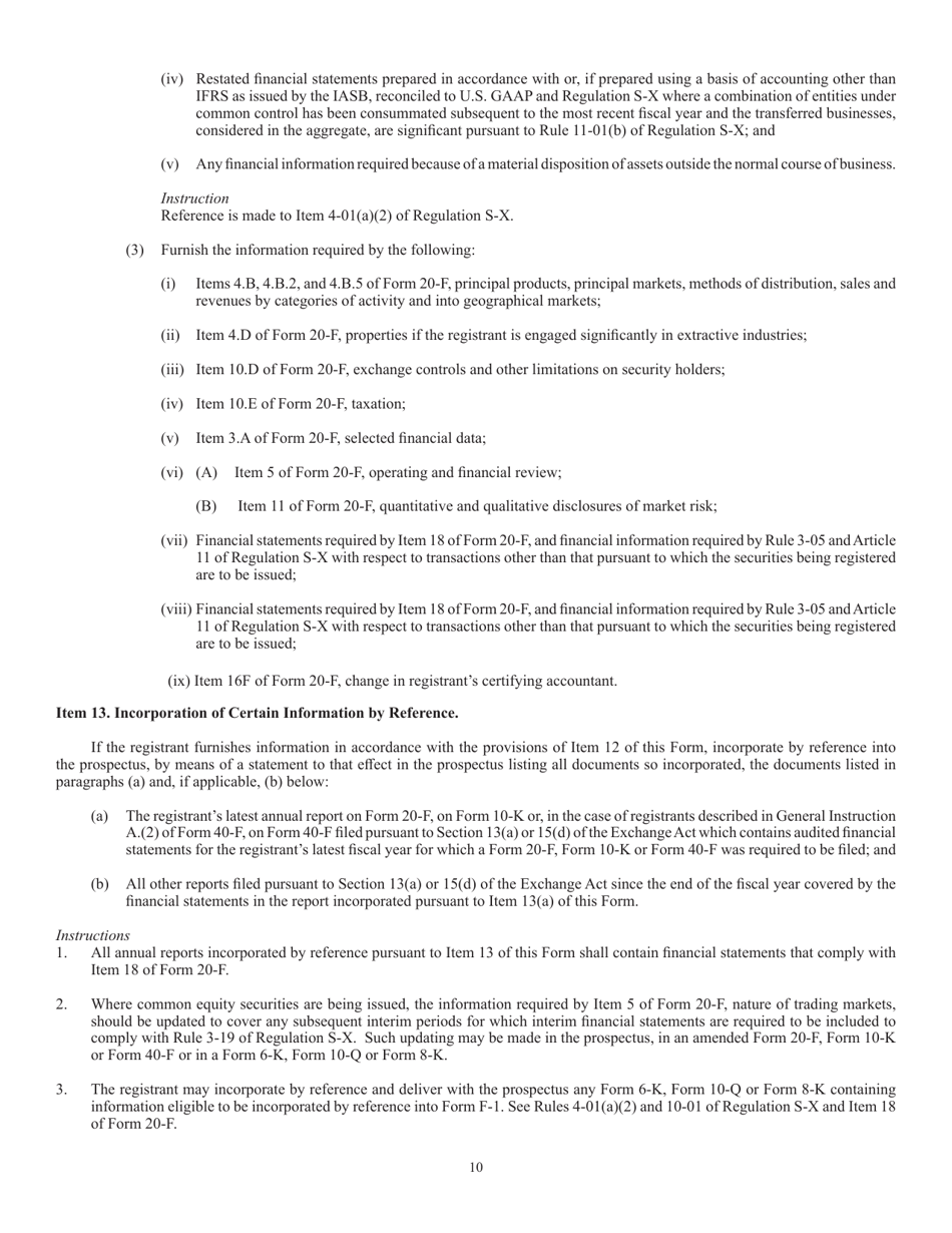 Form F-4 (SEC Form 2078) Registration Statement Under the Securities Act of 1933, Page 10