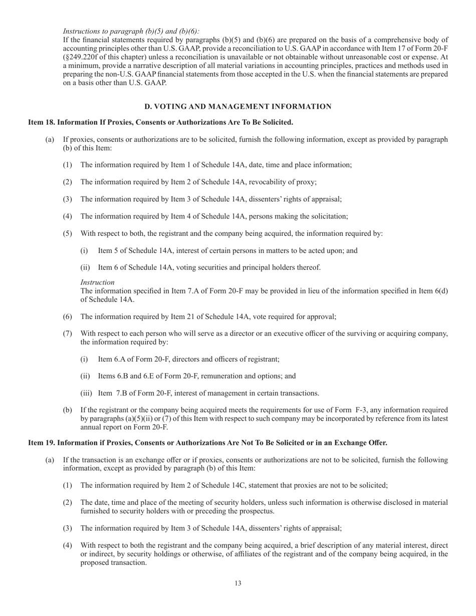 Form F-4 (SEC Form 2078) Registration Statement Under the Securities Act of 1933, Page 13