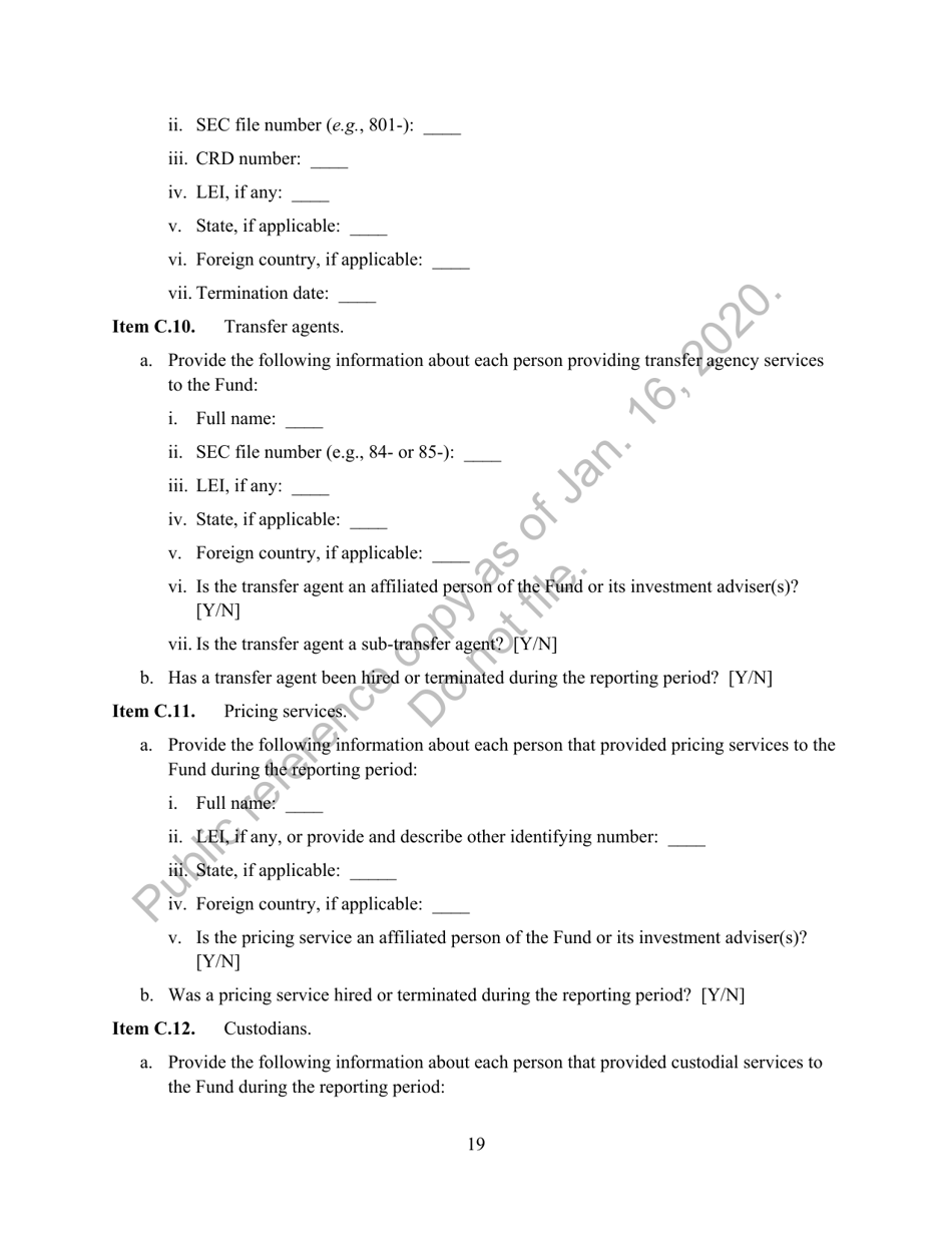 Form N-CEN Annual Report for Registered Investment Companies, Page 20