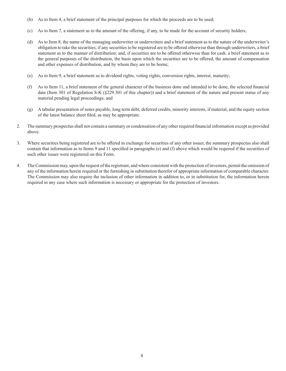 Form S-1 (SEC Form 870) Registration Statement Under the Securities Act of 1933, Page 8