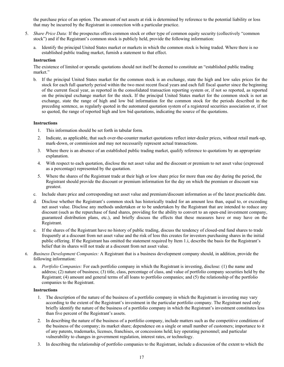 Form N-2 (SEC Form 1716) Registration Statement for Closed-End Management Investment Companies, Page 19