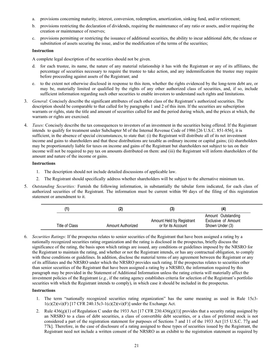 Form N-2 (SEC Form 1716) Registration Statement for Closed-End Management Investment Companies, Page 23