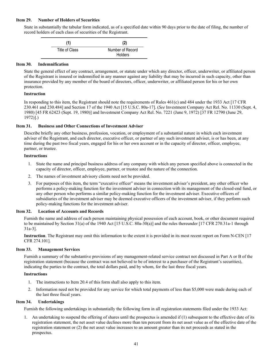 Form N-2 (SEC Form 1716) Registration Statement for Closed-End Management Investment Companies, Page 43