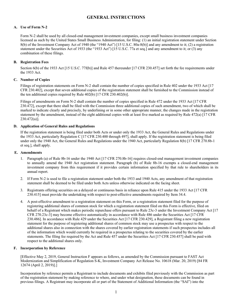 Form N-2 (SEC Form 1716) Registration Statement for Closed-End Management Investment Companies, Page 5
