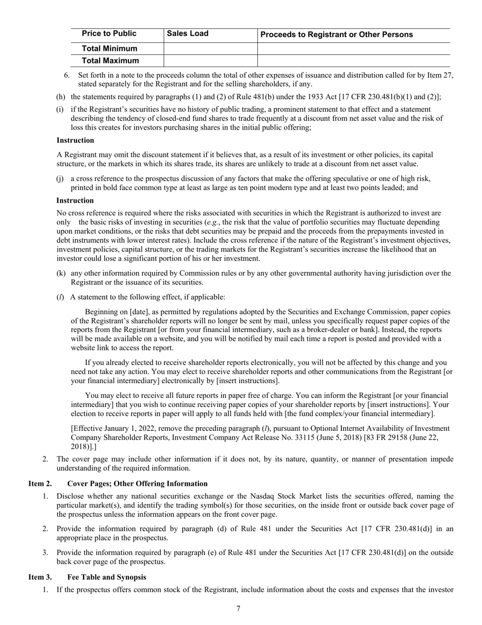Form N-2 (SEC Form 1716) Registration Statement for Closed-End Management Investment Companies, Page 9