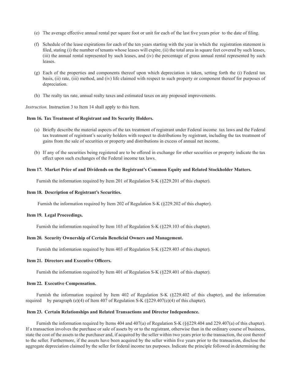 Form S-11 (SEC Form 907) Registration of Securities of Certain Real Estate Companies, Page 10