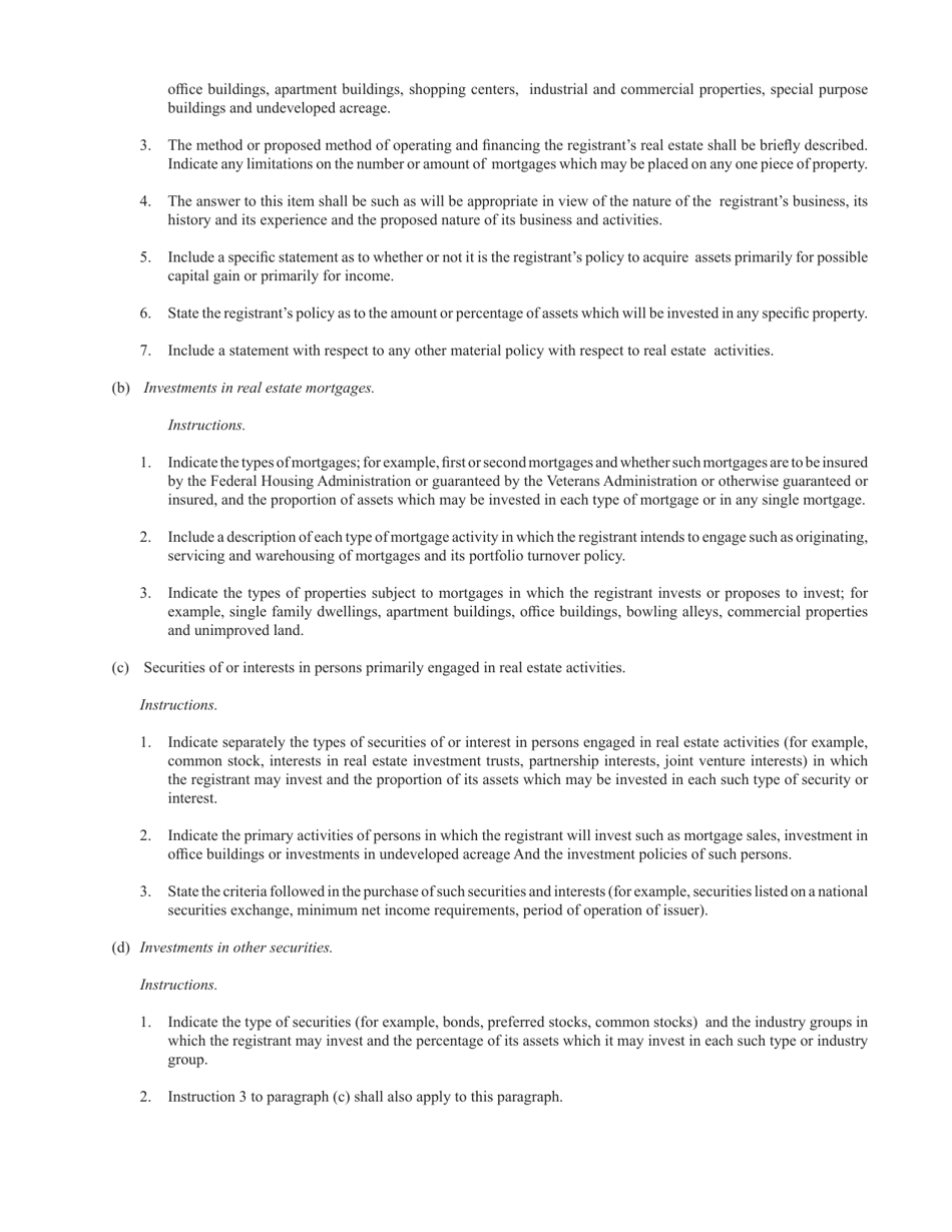 Form S-11 (SEC Form 907) Registration of Securities of Certain Real Estate Companies, Page 8