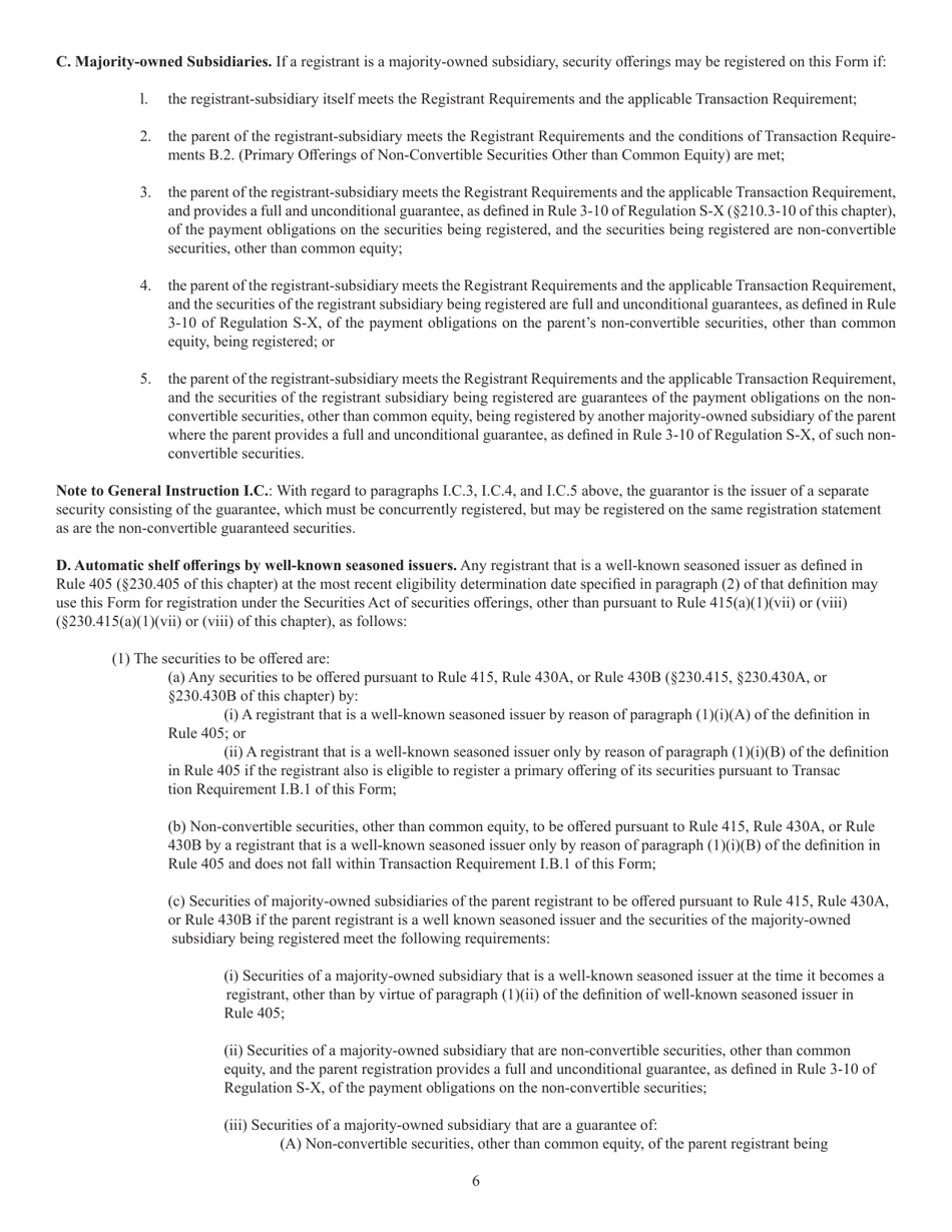 Form S-3 (SEC Form 1379) Registration Statement Under the Securities Act of 1933, Page 6