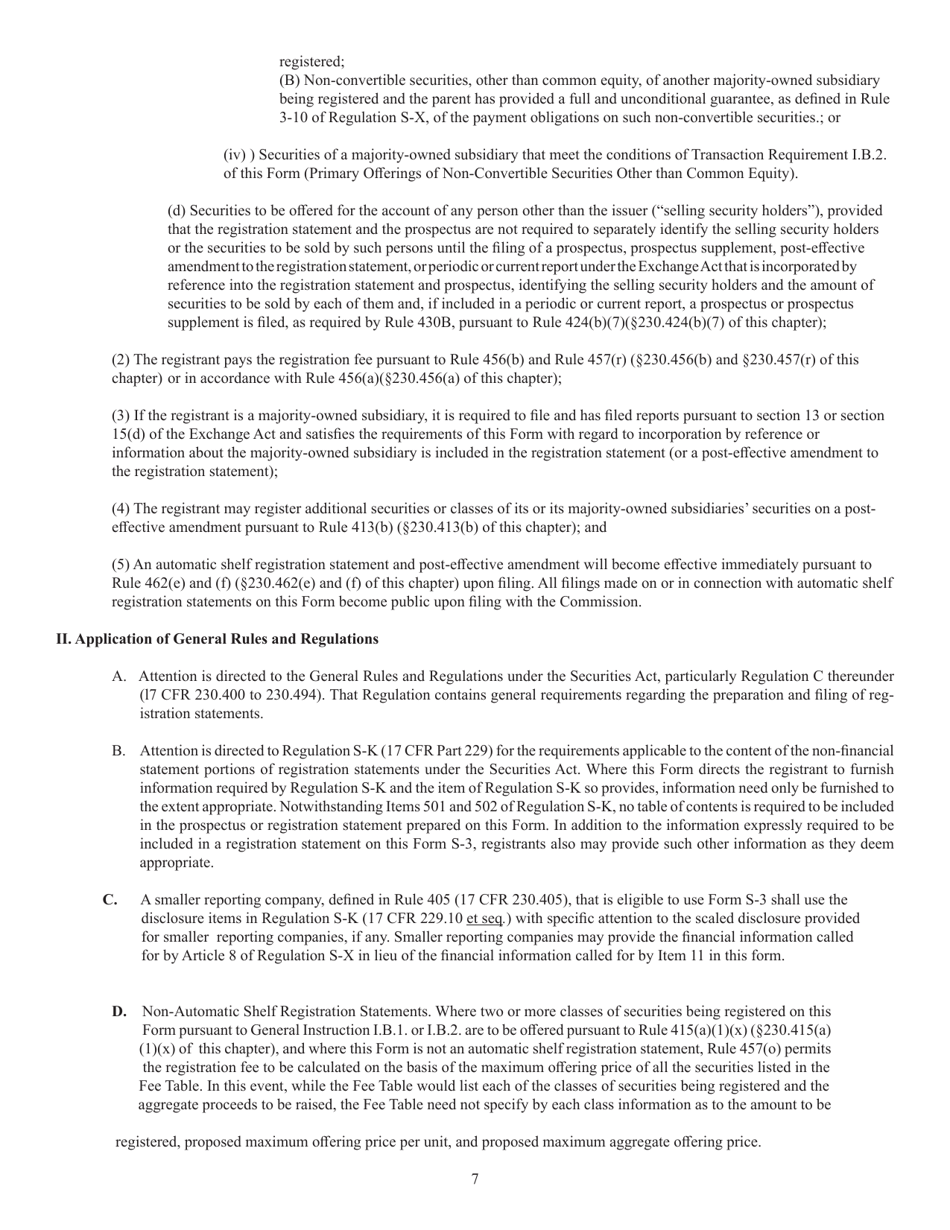 Form S-3 (SEC Form 1379) Registration Statement Under the Securities Act of 1933, Page 7